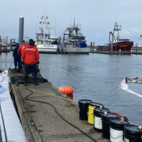 Coast Guard and DOE Respond To  Diesel Spill from Sunken Vessel At Westport Marina